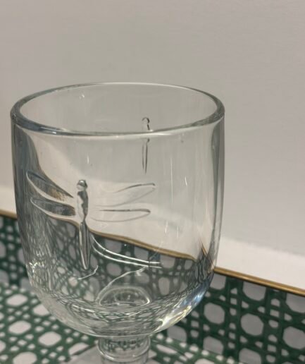 6 vasos bajos de agua libélula