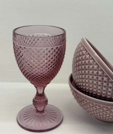 Juego de cuatro copas bicos rosa Vista Alegre